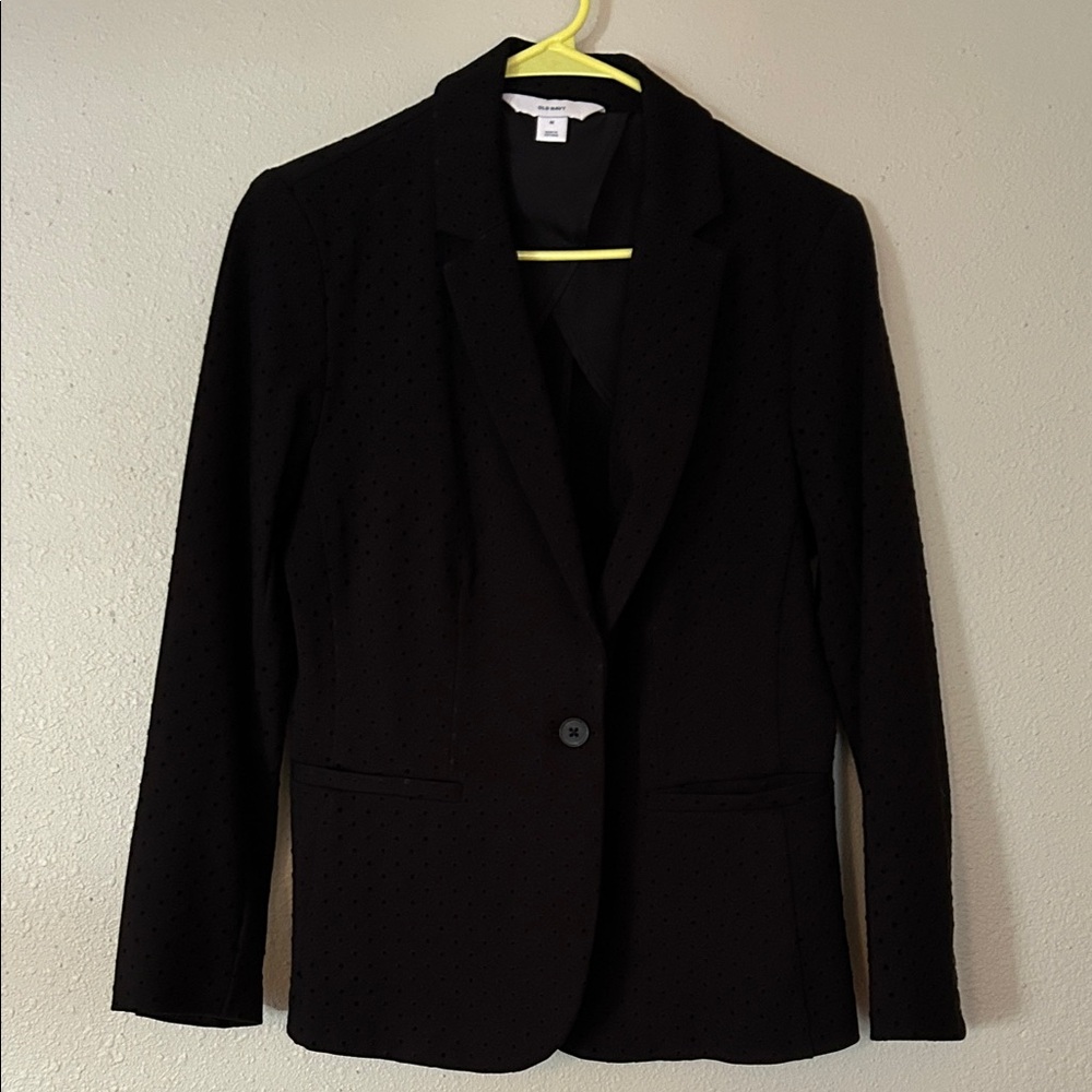 Old Navy Women's Velvet Polka Dot Black Blazer